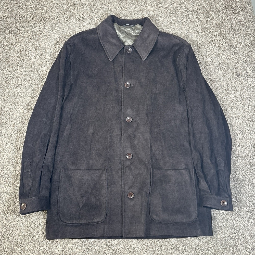 Baracuta Soft Coat Mens XL Brown Chore Jacket Button Front Patch Pockets